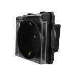 Modul Priza Simpla cu Capac Fara Rama Din Sticla LUXION