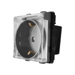 Modul Priza Simpla cu Capac Fara Rama Din Sticla LUXION