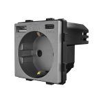 Modul Priza Simpla + USB-A + USB-C LUXION