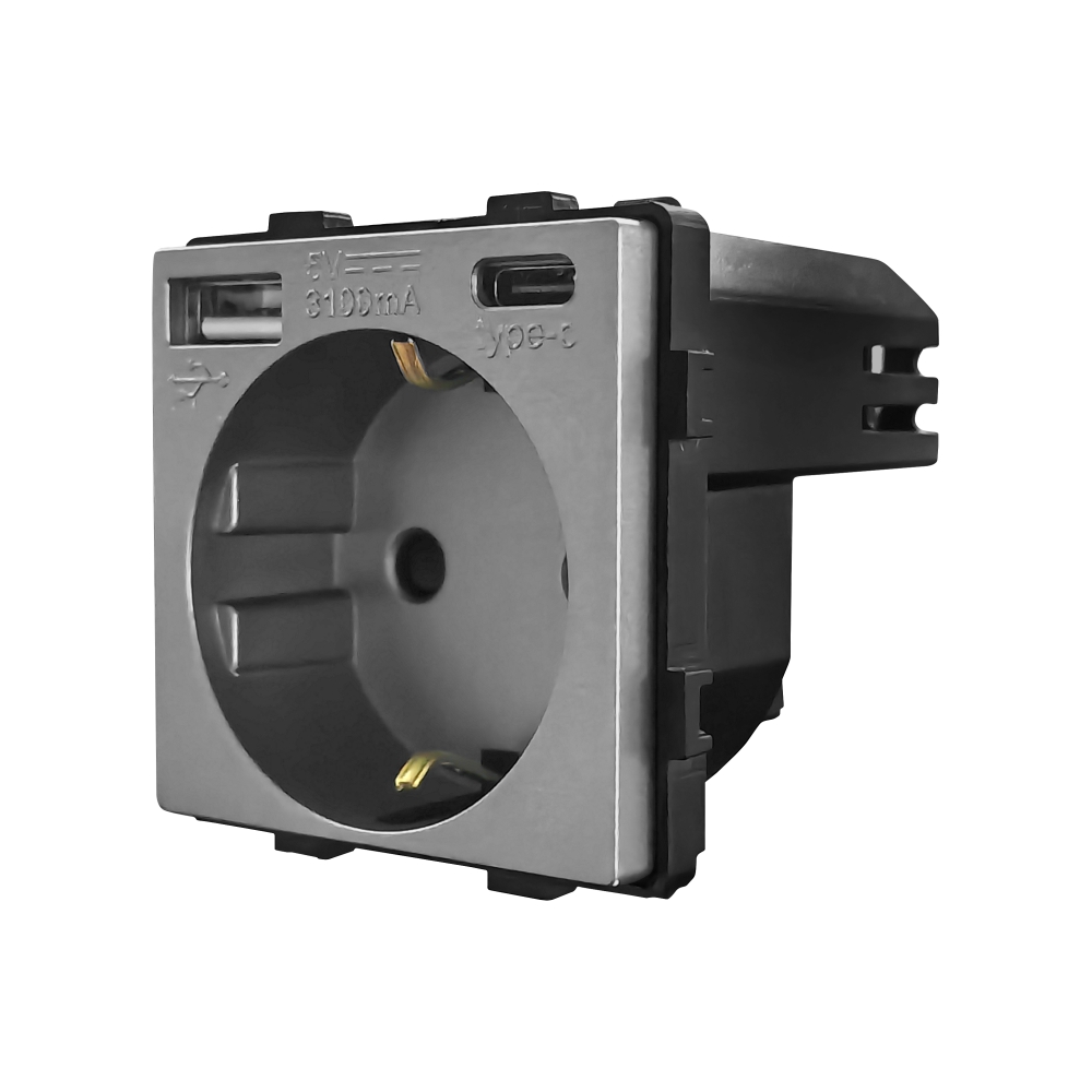 001-modul-priza-simplausb-ac-luxion-fara-rama-sticla-lx-mp010ugy-gri.jpg Modul Priza Simpla + USB-A + USB-C LUXION - imagine 1