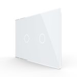 Panou intrerupator dublu cu touch Livolo din sticla, standard Italian - Serie noua