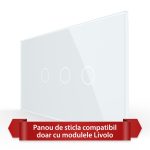Panou Intrerupator Simplu + Dublu cu Touch LIVOLO din Sticla, Standard Italian - 4M