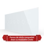 Panou Intrerupator Dublu + Dublu + Dublu cu Touch LIVOLO din Sticla, Standard Italian - 6/7M