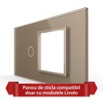 Panou Intrerupator Simplu cu Priza LIVOLO din Sticla, Standard Italian - 4M