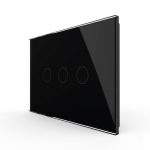 Panou intrerupator triplu cu touch Livolo din sticla, standard Italian - Serie noua