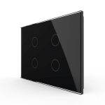 Panou intrerupator cvadruplu cu touch Livolo din sticla, standard Italian - Serie noua