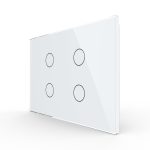 Panou intrerupator cvadruplu cu touch Livolo din sticla, standard Italian - Serie noua