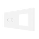 Panou Intrerupator Dublu cu Touch si Priza Simpla Din Sticla LUXION