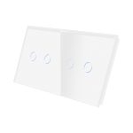 Panou Intrerupator Dublu + Dublu cu Touch Din Sticla LUXION