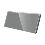 Panou Intrerupator Dublu + Dublu + Dublu cu Touch Din Sticla LUXION