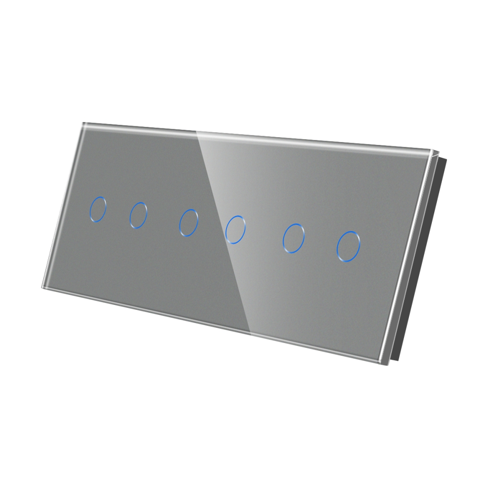 001-panou-intrerupator-dubludubludublu-touch-sticla-luxion-lx-gp023gy-gri.jpg Panou Intrerupator Dublu + Dublu + Dublu cu Touch Din Sticla LUXION - imagine 1