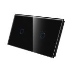 Panou Intrerupator Simplu + Simplu cu Touch Din Sticla LUXION
