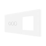 Panou Intrerupator Triplu cu Touch si Priza Simpla Din Sticla LUXION