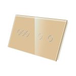 Panou Intrerupator Triplu + Dublu cu Touch Din Sticla LUXION