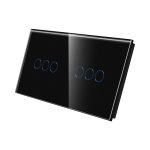 Panou Intrerupator Triplu + Triplu cu Touch Din Sticla LUXION