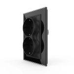 Priza Dubla Livolo cu Rama din Sticla Pentru Doza Simpla