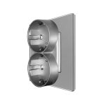 Priza Dubla LUXION cu Rama din Sticla Pentru Doza Simpla