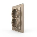 Priza Dubla Livolo cu Rama din Sticla Pentru Doza Simpla