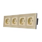 Priza Cvadrupla LUXION cu rama din aluminiu