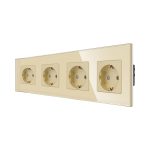 Priza Cvadrupla LUXION cu rama din sticla