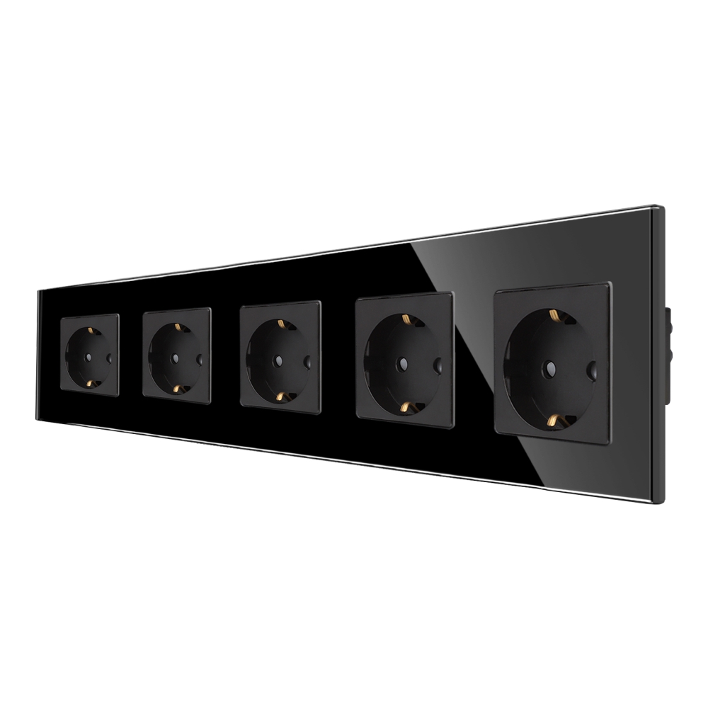 001-priza-cvintupla-luxion-cu-rama-din-sticla-lx-5mp010g-b-negru.jpg Priza Cvintupla LUXION cu rama din sticla - imagine 1
