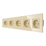 Priza Cvintupla LUXION cu rama din sticla