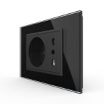 Priza dubla italiana Livolo cu rama din sticla - standard italian