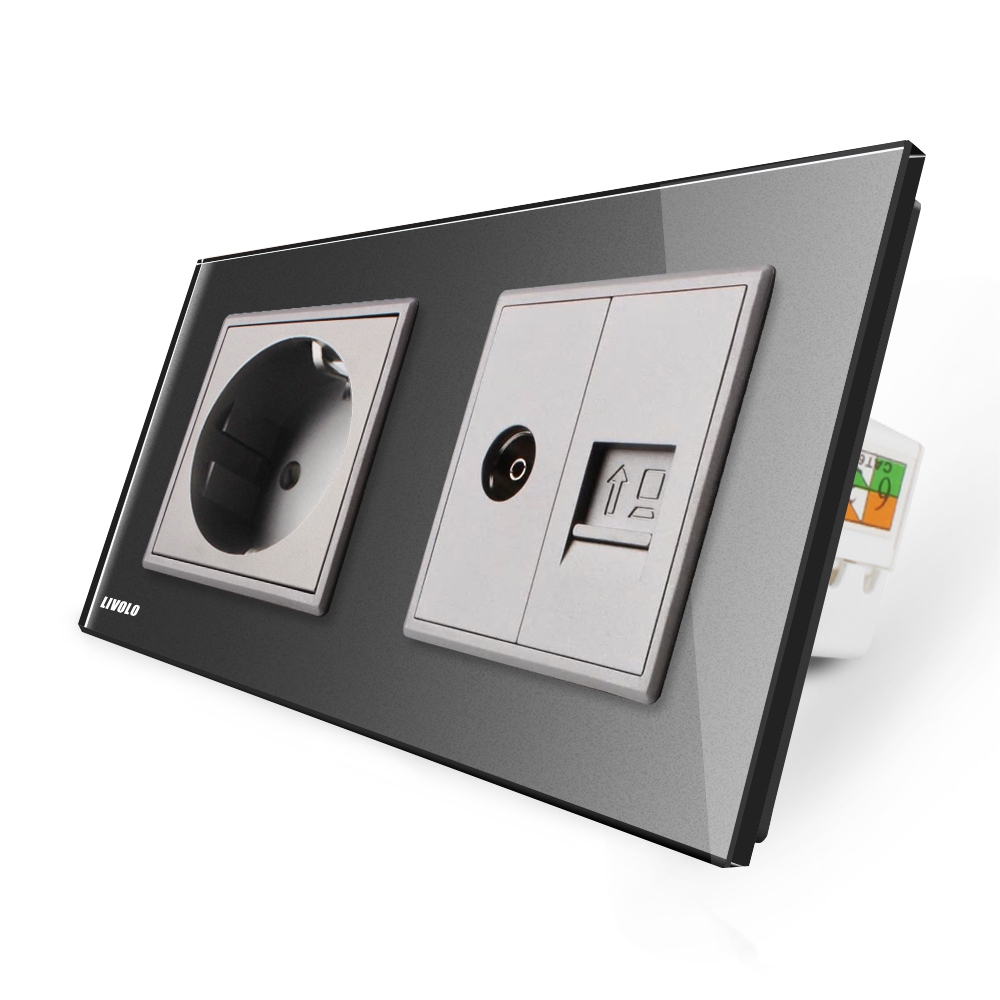 001-priza-dubla-livolo-1-priza-schukotv-internet-vl-c7c2eu-vc-15-gri.jpg Priza dubla Livolo cu rama din sticla 1 priza Schuko+TV/internet - imagine 1