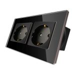 Priza Dubla cu Rama din Sticla LUXION