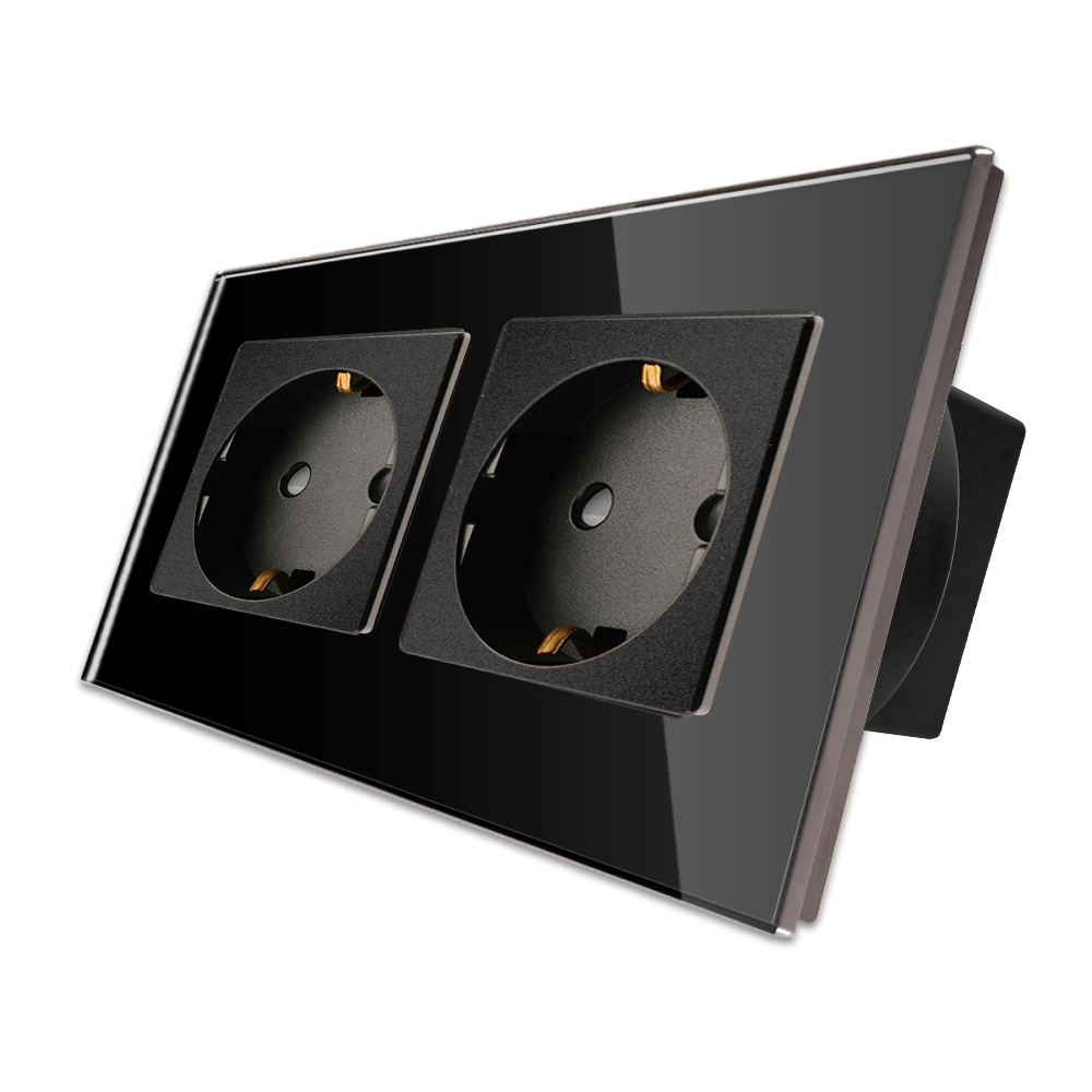 001-priza-dubla-luxion-cu-rama-din-sticla-lx-2mp010g-b-negru.jpg Priza Dubla cu Rama din Sticla LUXION - imagine 1
