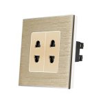 Priza Dubla cu Module Inguste cu Rama din Aluminiu LUXION