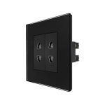 Priza Dubla cu Module Inguste cu Rama din Sticla LUXION