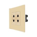 Priza Dubla cu Module Inguste cu Rama din Sticla LUXION