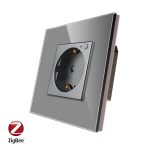 Priza inteligenta pentru perete LUXION Zigbee cu rama din sticla