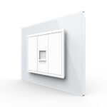 Priza internet Livolo cu rama din sticla - standard italian