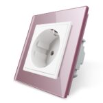 Priza simpla Livolo cu rama din sticla