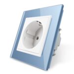 Priza simpla Livolo cu rama din sticla