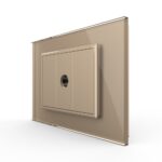 Priza Simpla TV Livolo cu Rama din Sticla - Serie Noua