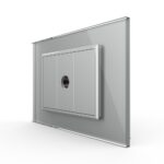 Priza Simpla TV Livolo cu Rama din Sticla - Serie Noua