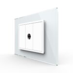 Priza Simpla TV Livolo cu Rama din Sticla - Serie Noua