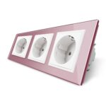 Priza tripla Livolo cu rama din sticla