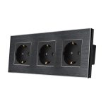 Priza Tripla LUXION cu rama din aluminiu