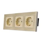 Priza Tripla LUXION cu rama din aluminiu