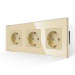 Priza Tripla cu Rama din Sticla LUXION