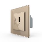 Priza USB-A + USB-C cu Rama Din Sticla LIVOLO - Serie Noua