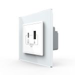 Priza USB-A + USB-C cu Rama Din Sticla LIVOLO - Serie Noua