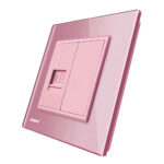 Priza internet Livolo cu rama din sticla