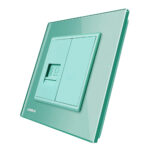 Priza internet Livolo cu rama din sticla