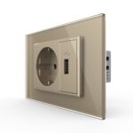 Priza simpla cu USB Livolo standard italian