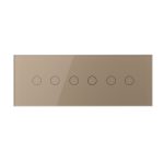 Intrerupator Dublu + Dublu + Dublu cu Touch LIVOLO cu Rama Din Sticla, Standard Italian, 6M - imagine 2